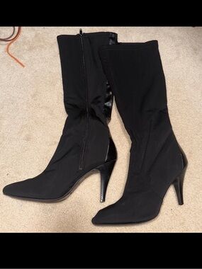 Nine West black knee high heeled boots